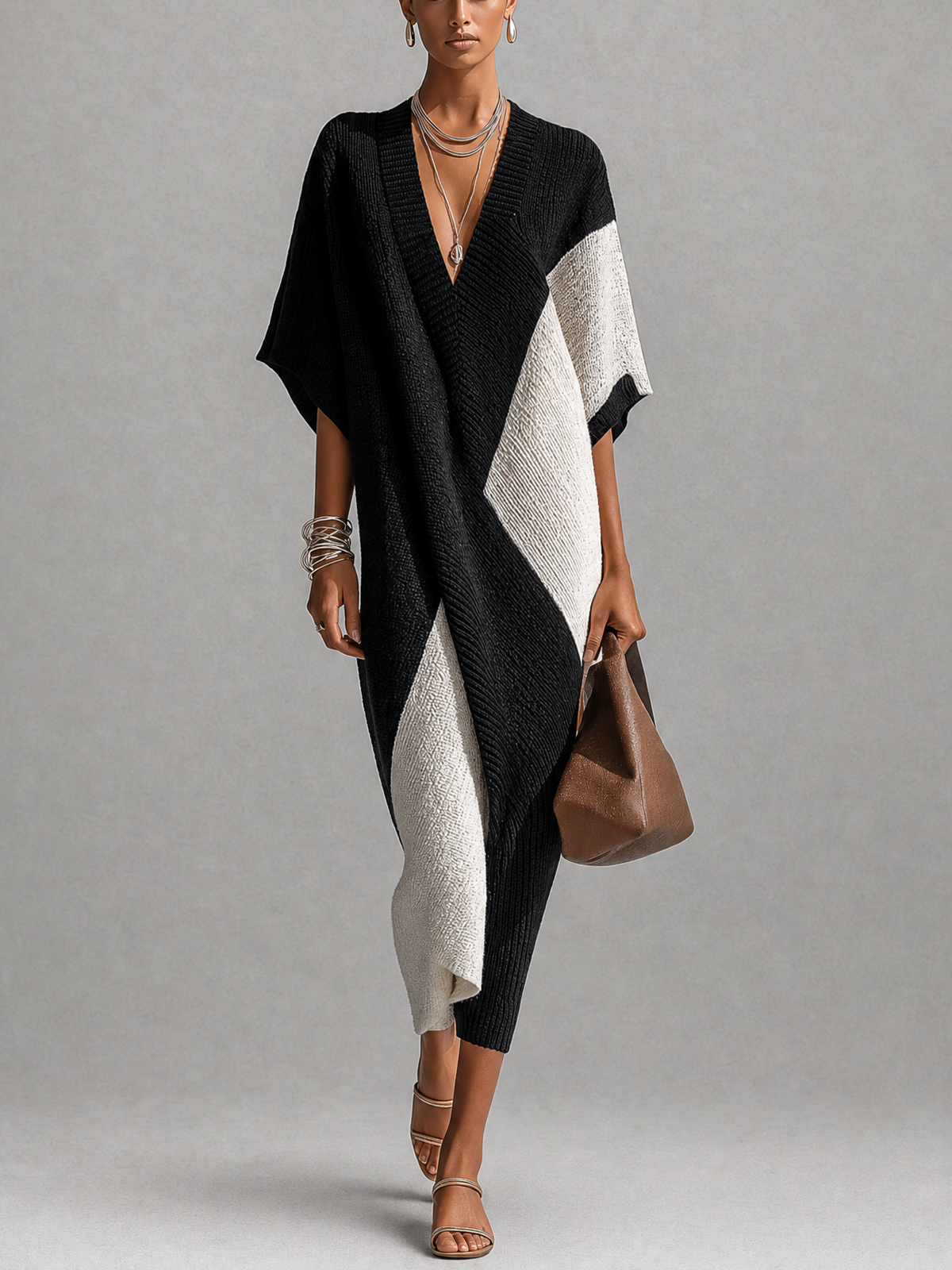 Vera | Vestito Ebano Avorio