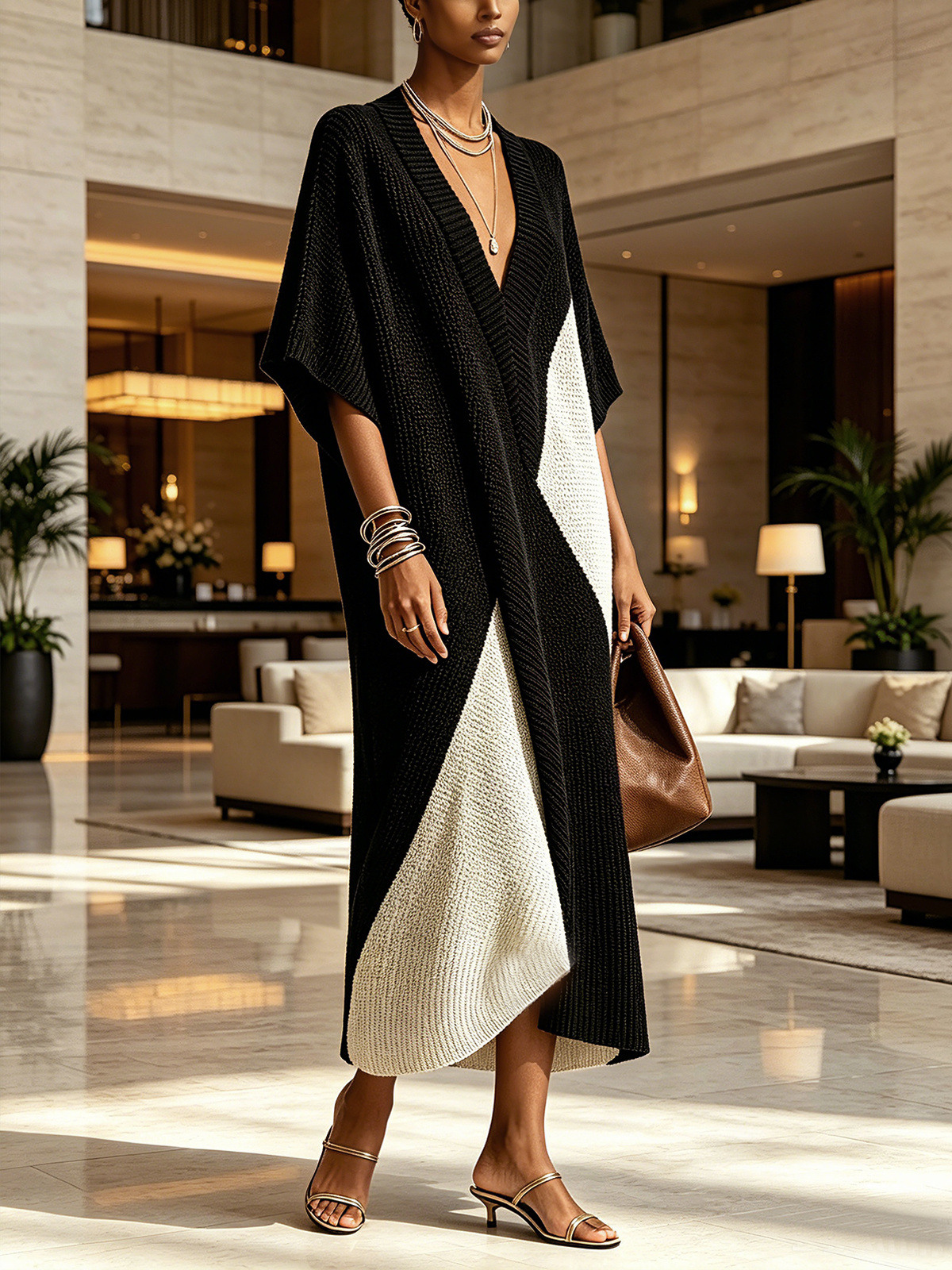 Vera | Vestito Ebano Avorio