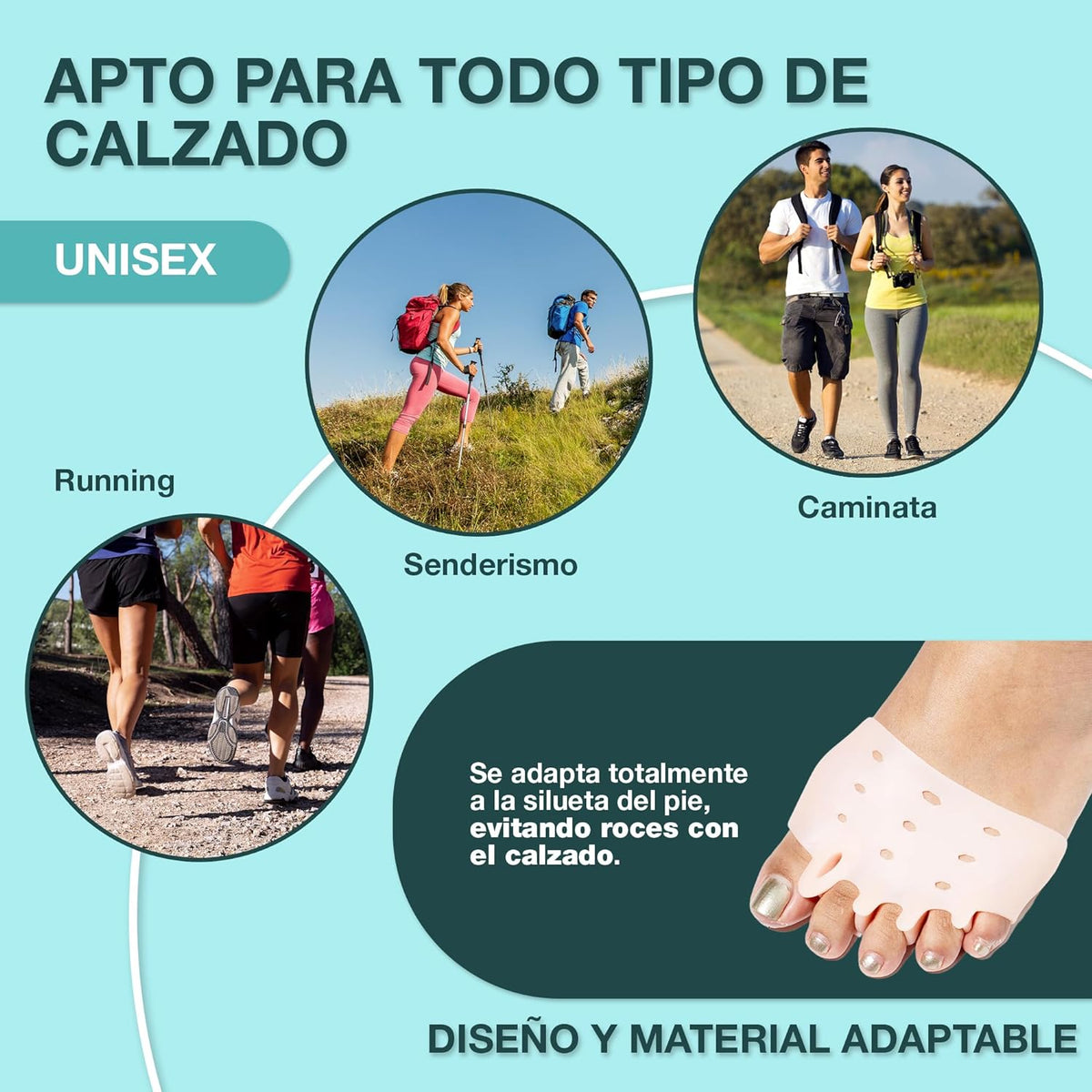 Almohadillas terapéuticas con separador de dedos PharmaToe™